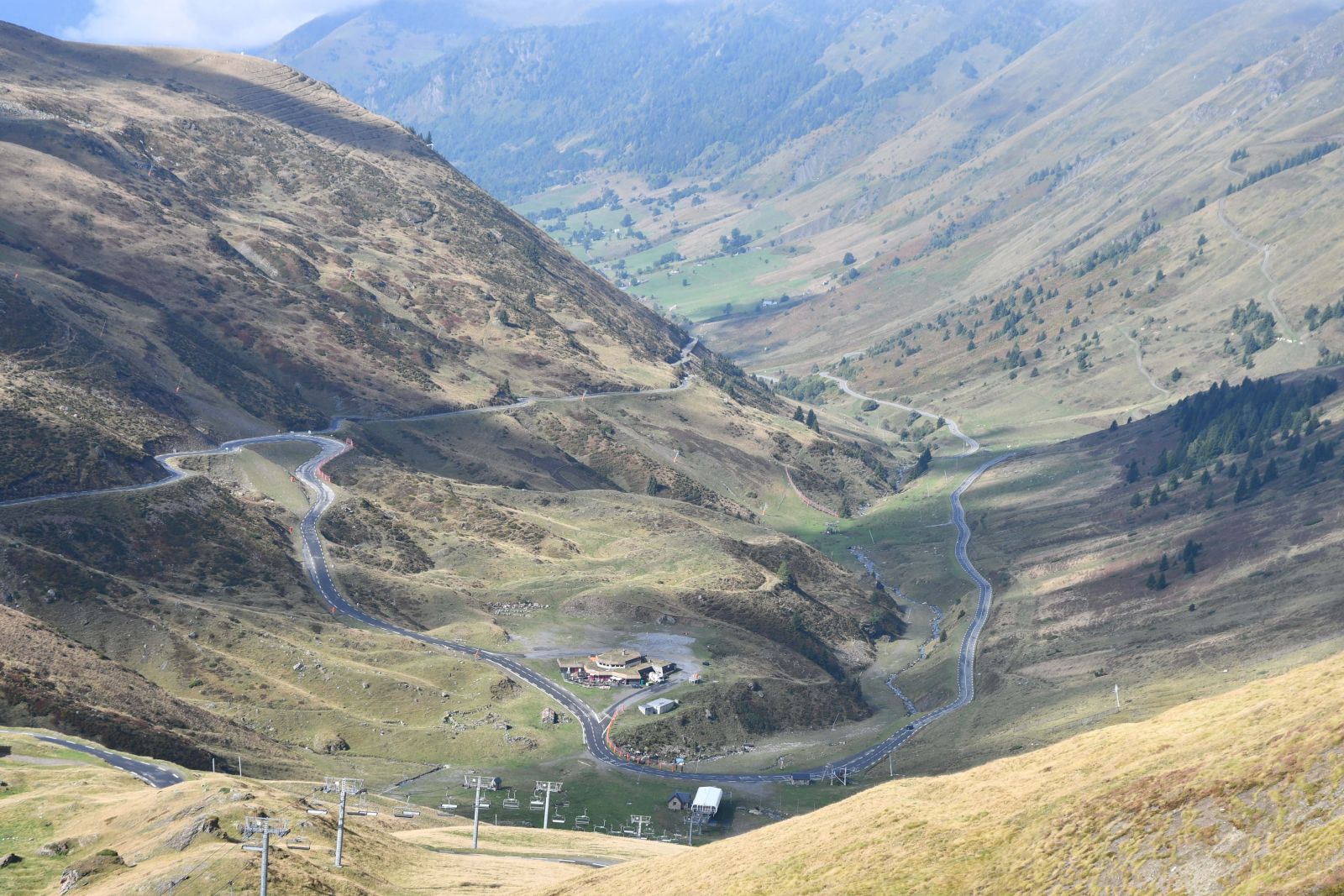 The Tourmalet snaking its way up